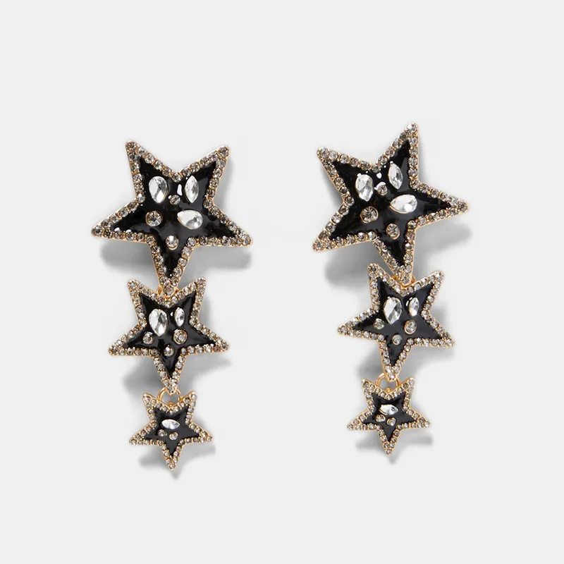 

Girlgo 32 Style ZA Black Heart Crystal Drop Dangle Earrings For Women Handmade Beads Statement Pendant Earrings Bijoux Jewelry