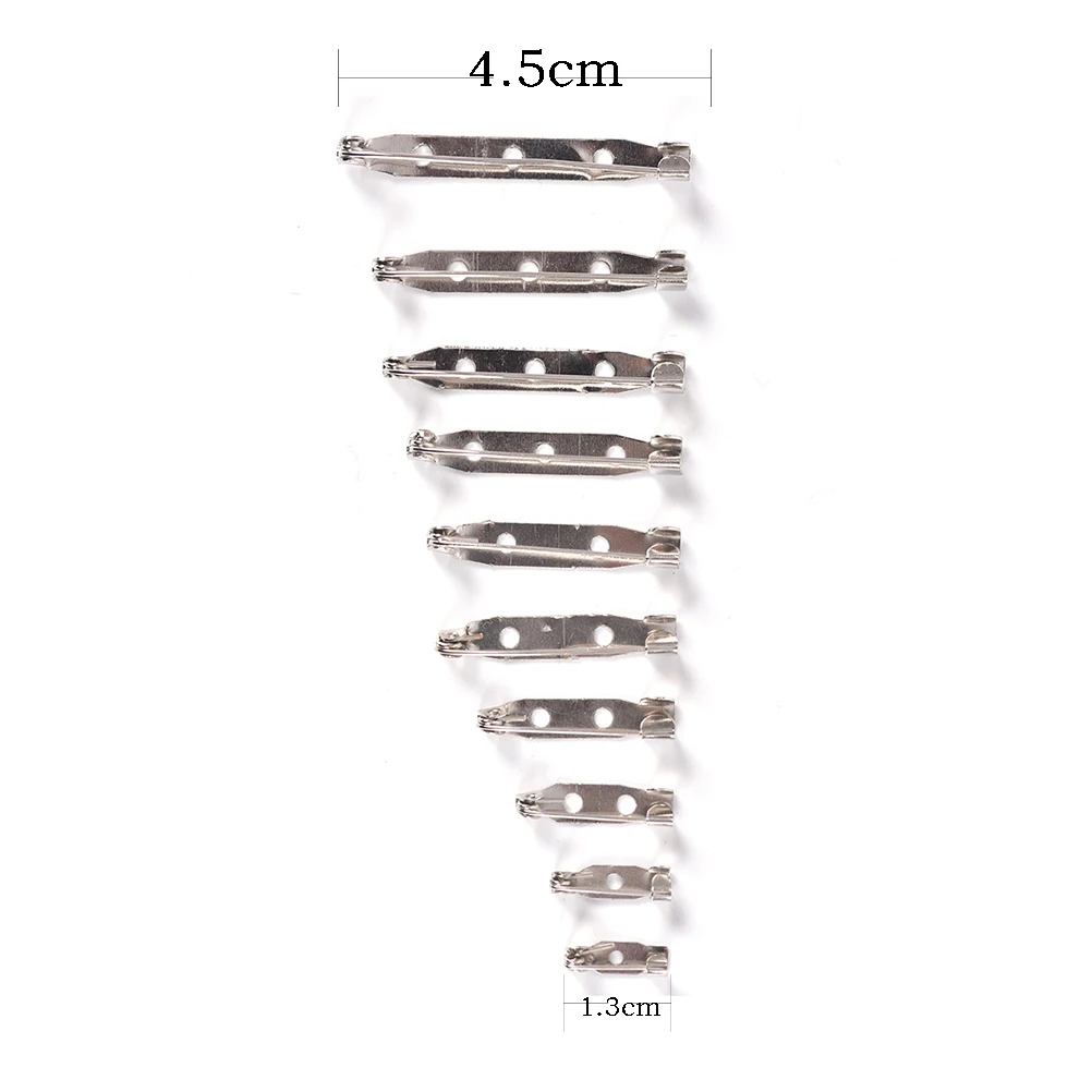 

20pcs/lot Brooch Base Back Bar Pins Findings Jewelry Making Handmade DIY Gifts For Women Men White K Tone Iron Metal