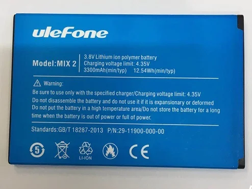 Ulefone MIX 2 Замена батареи 3300 мАч новые оригинальные резервные для смартфона в