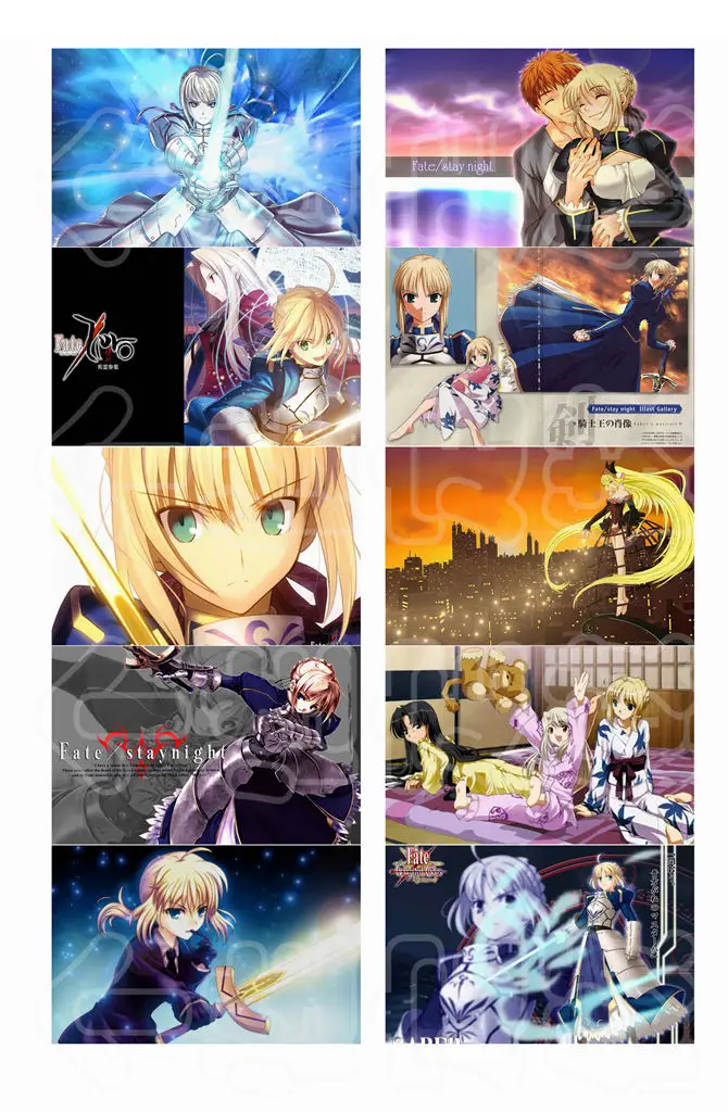 10 шт./компл. 5 4x8 см аниме Стикеры для карт Fate/stay night печать с саблей подарка| |