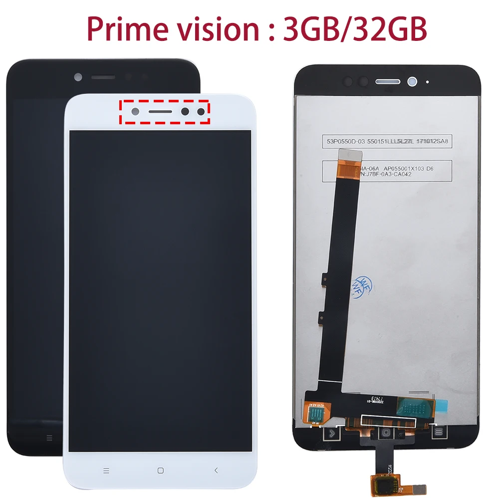 ЖК дисплей и дигитайзер сенсорного экрана в сборе с рамкой для Xiaomi Redmi Note 5A prime/pro Y1