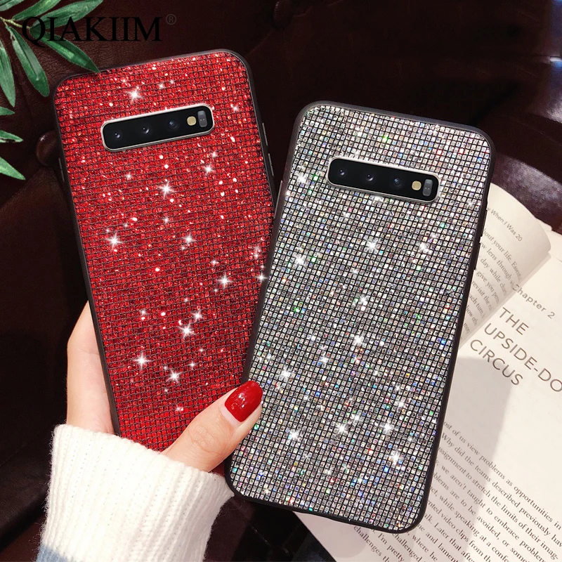 Чехол для Samsung Galaxy S8 S9 S10 Plus роскошный блестящий мягкий чехол из ТПУ и силикона со