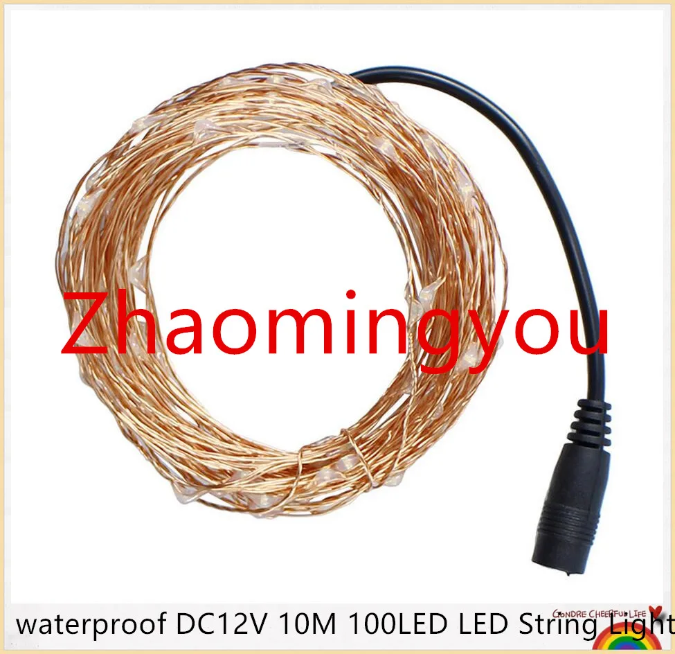 У вас 1 шт. DC12V 10 м 100led медный провод гирлянда светодиодная водонепроницаемая