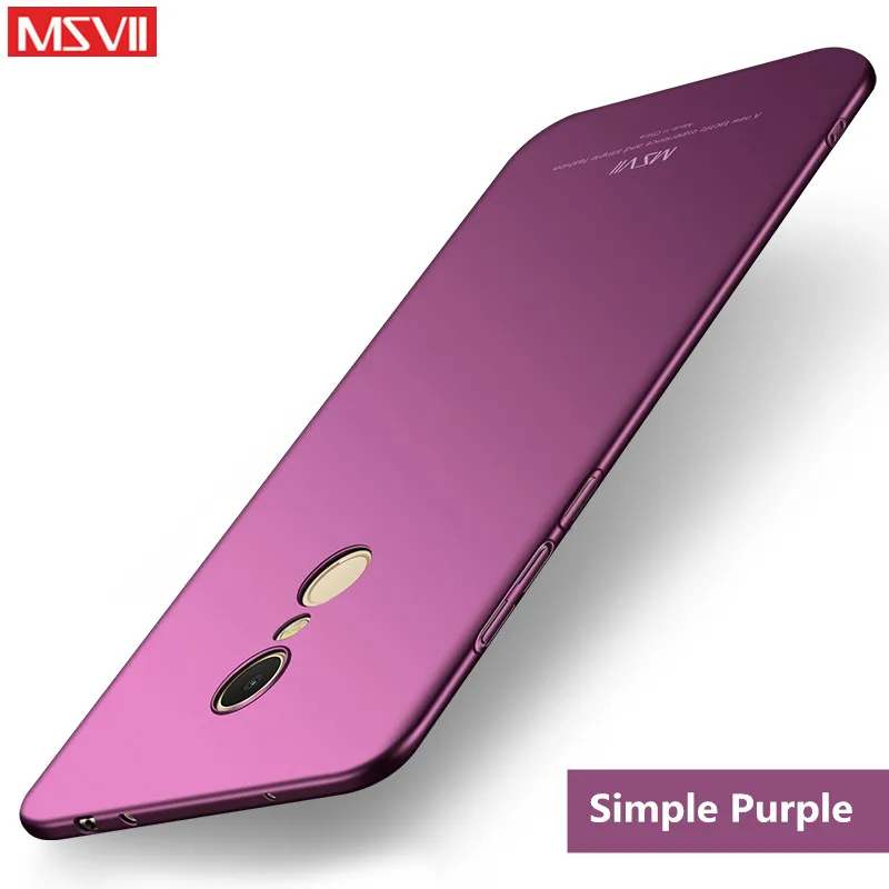 Simple Purple Для xiaomi redmi 5 pro Чехол msvii Роскошный ультра тонкая жесткая задняя крышка из ПК xiomi redmi 5 plus 5 plus redmi 5 global чехол для телефона - Цвет: Simple Purple