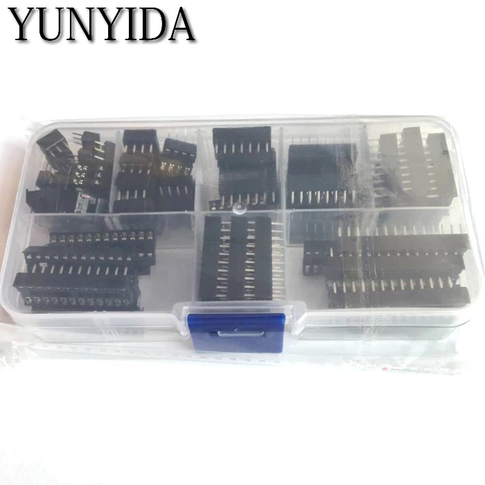 66 шт./лот DIP IC розетки адаптер паяльный Тип Комплект розеток 6 8 14 16 18 20 24 28 контактов