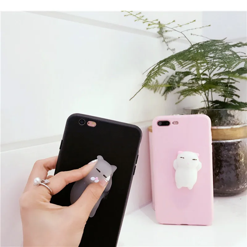 Мягкий ТПУ чехол для телефона с милым котиком для снятия стресса для iPhone X XR Xs Max