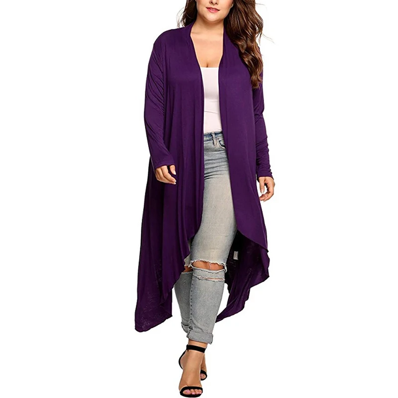 Женская Осенняя длинная куртка с неровным подолом модная повседневная женская