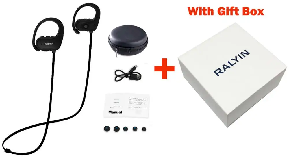 Bluetooth наушники MP3 музыкальный плеер наушники с 8 Гб памяти беспроводные наушники водонепроницаемые спортивные MP3 плеер гарнитура микрофон - Цвет: Black with Giftbox