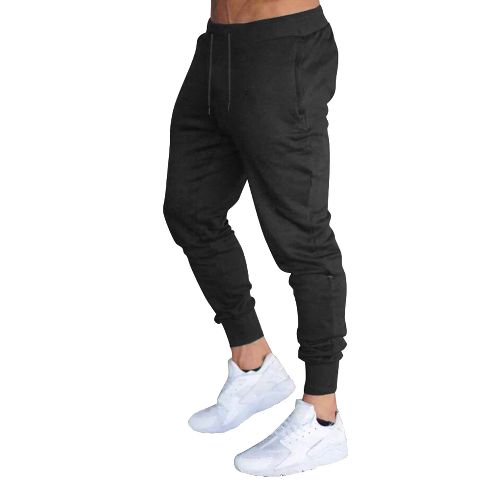 New Hot Men Slim Fit Solid Color Pants Trousers Drawstring Casual for Jogging Sport YAA99 | Мужская одежда