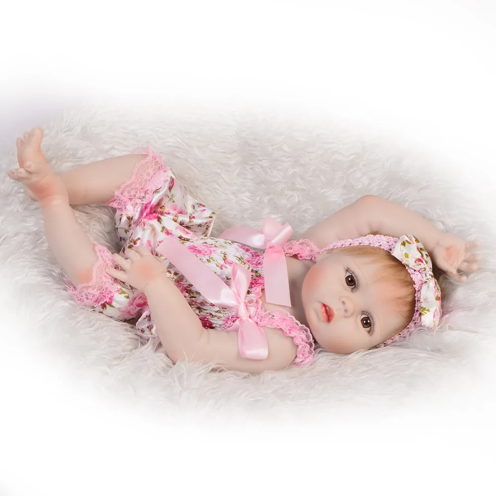 sweet Newborn girl Doll Realistic Full Silicone Baby Reborn Look Real Fake Toy 55 cm For Kid Playmate Gift Xmas | Игрушки и хобби