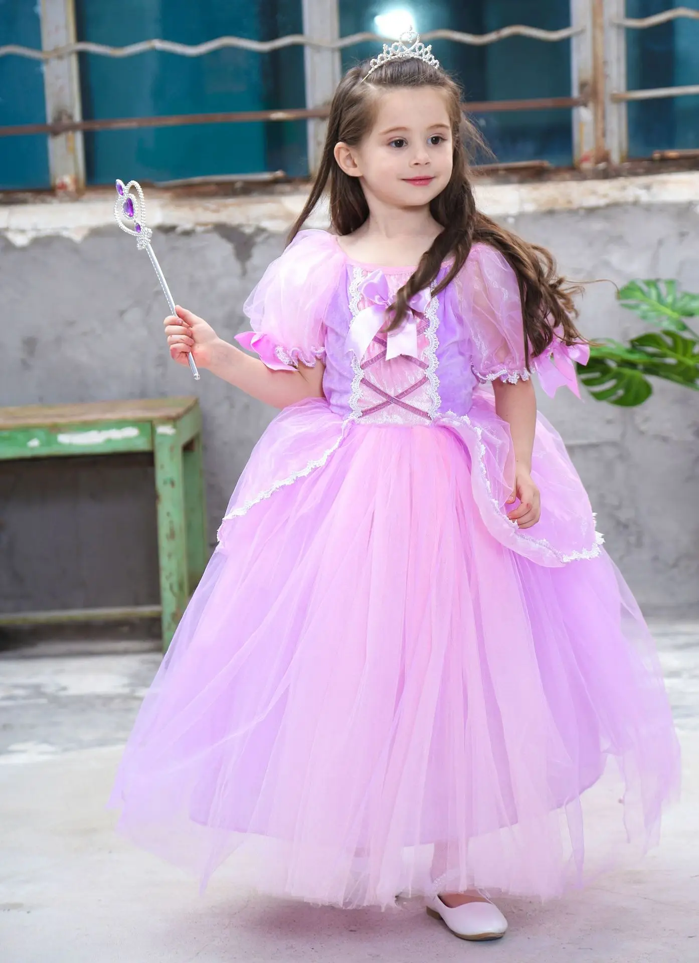 2019 long hair princess dress Sophia girls Halloween performance clothes Cosplay costume clothing | Тематическая одежда и