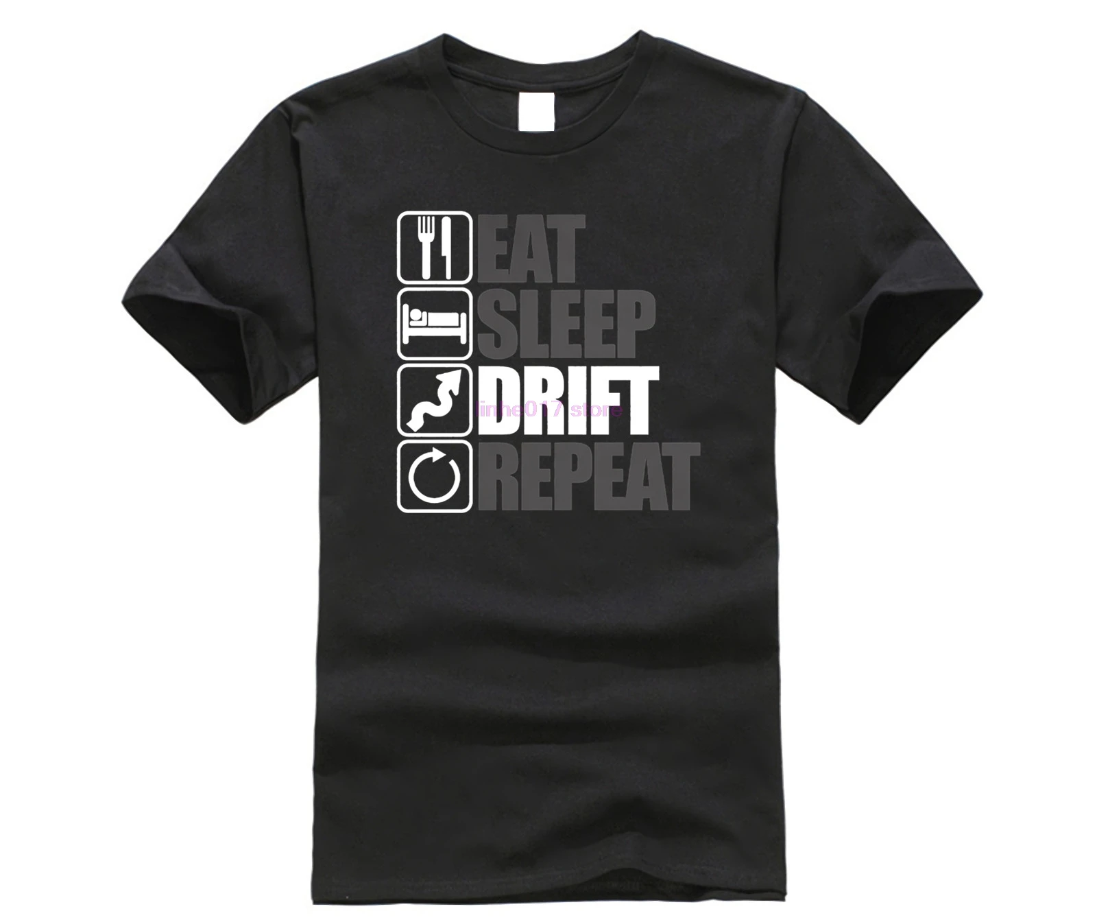 Funny Eat Sleep Drift Repeat Mens Drifting T Shirt - Jdm Car S14 S15 Ae86 BDC Printing Tee Shirts Harajuku Streetwear | Мужская одежда
