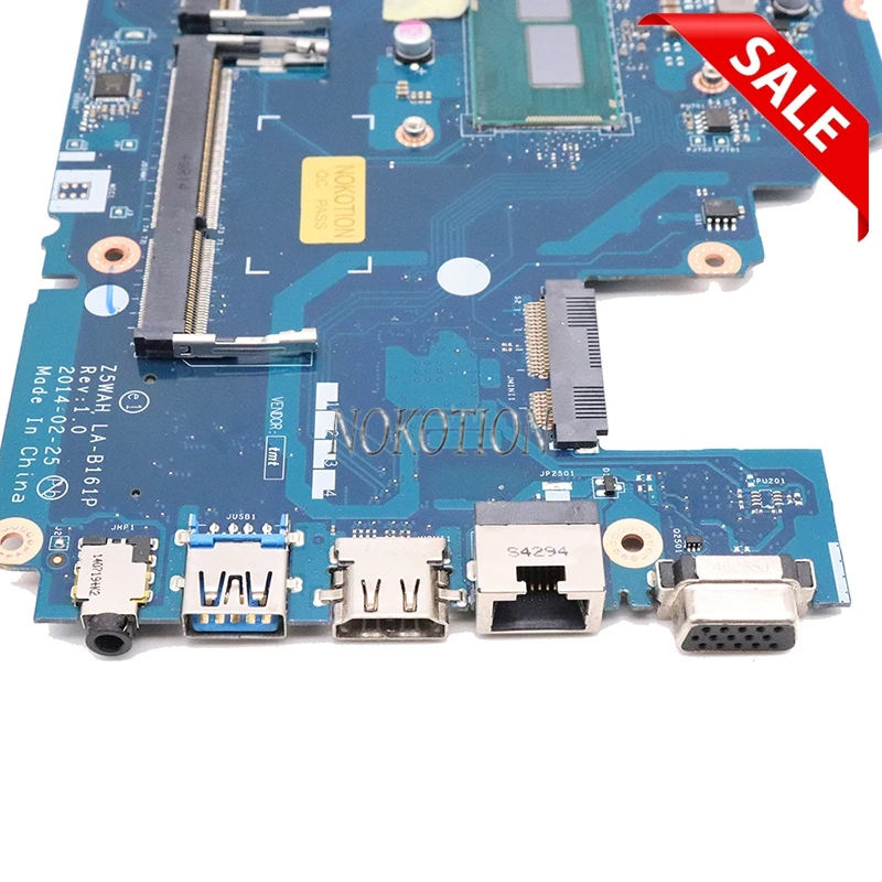 NOKOTION Z5WAH LA-B161P материнская плата для acer aspire E5-531 E5-571 Материнская плата ноутбука NBML811002 NB. ML811.002 SR1EN I3-4030U Процессор