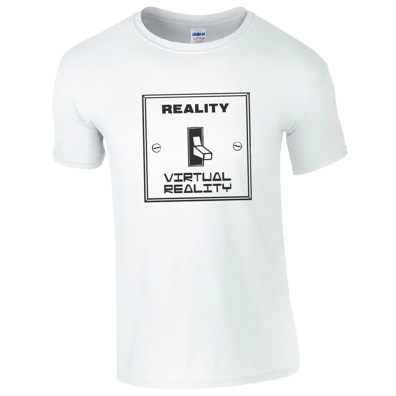 Футболка с принтом Reality Switched футболка в стиле виртуальной реальности коротким