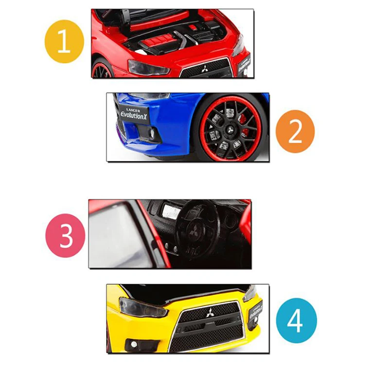 Детская Игрушечная модель 1/32 Ratio Mitsubishi Wing God EVO, литая под давлением модель, игрушка со звуком и светильник, подарок на день рождения