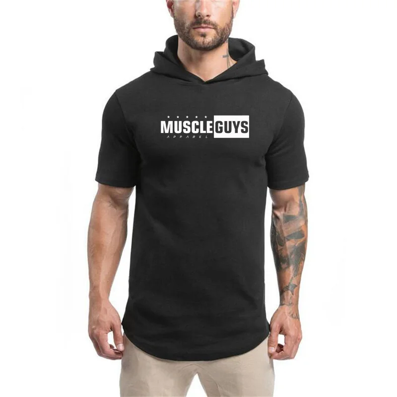 

Брендовая одежда Muscleguys, свитшоты, Мужская футболка с коротким рукавом, топы для спортзала, толстовки, спортивный свитшот, тренировочный кос...