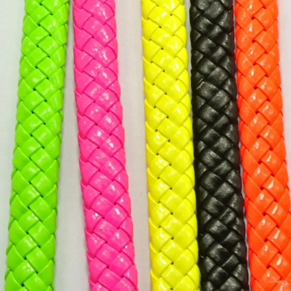 Боло в оплетке 5 нитей по 1 метру 10x4 мм неоново-желтый зеленый | Украшения и