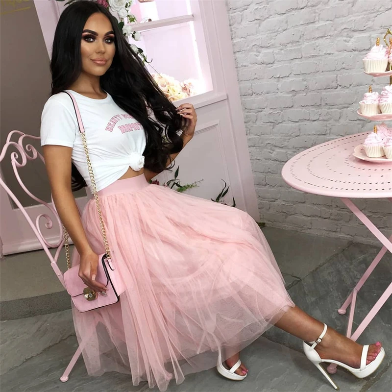 Новая мода для женщин тюль нижней юбки BOHO Женская сетчатая прозрачная пляжная