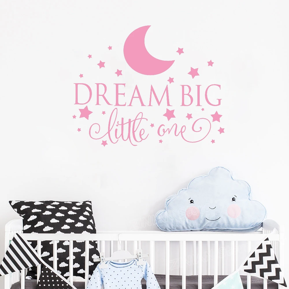 Dream Big Little One Наклейка на стену с цитатой для детской спальни украшения комнаты