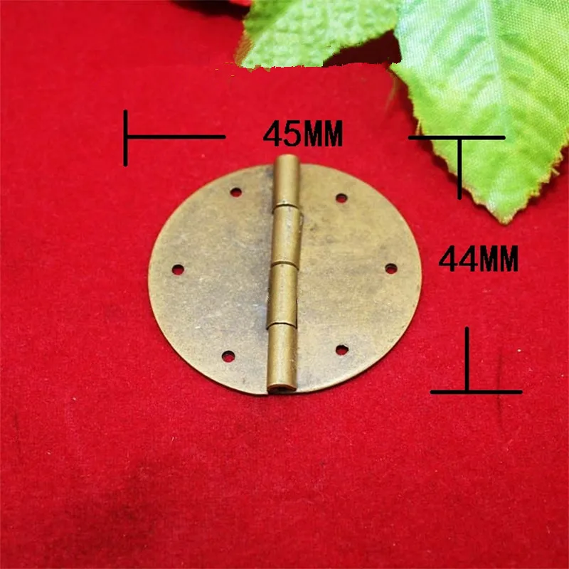 

Brass Round Hinge Decor Hinges Wooden Gift Jewelry Box Hinge Fittings for Furniture Hardware+Screws,6 Holes,45*44mm,1PC