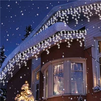 christmas garland led curtain icicle string light 220v 5m 96leds indoor drop led party garden stage outdoor decorative light