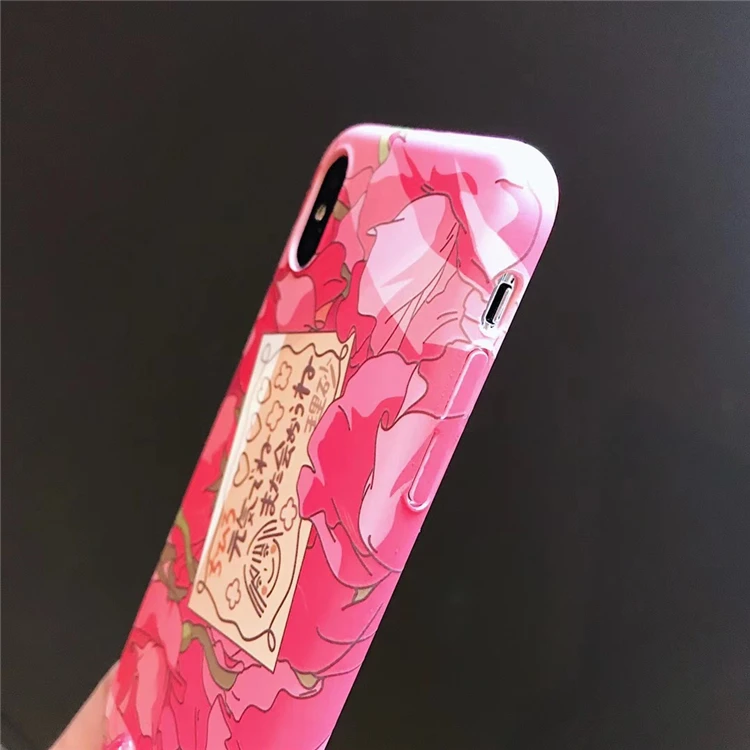 Розовый Brautiful чехол с цветами для iPhone XR XS Max X 6 6 S 7 8 плюс девушка Стиль жесткий матовый PC задняя крышка для мобильного телефона оболочки Coque