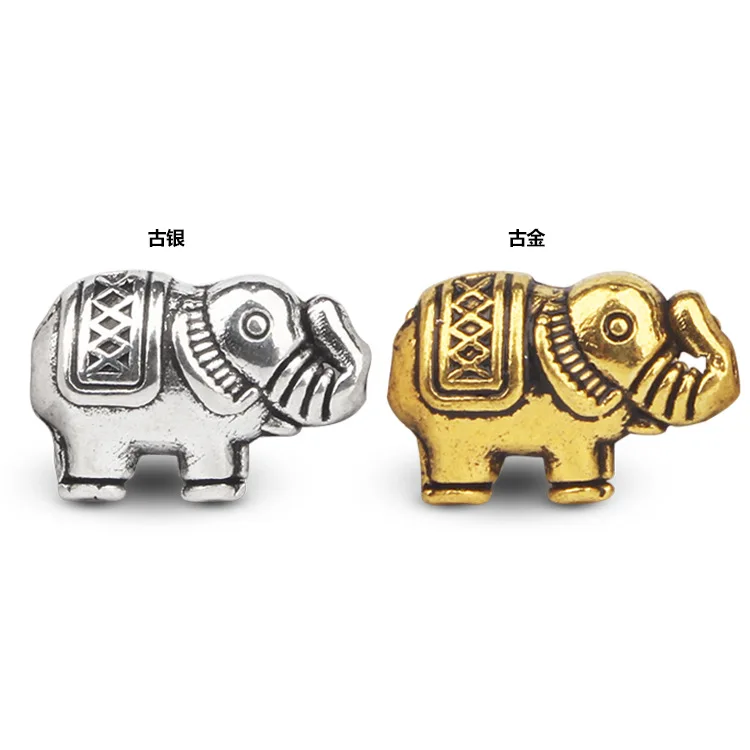 20pcs/lot Vintage Zinc Alloy Elephant Spacer Beads Antique Silver/Gold Charm Accessories Necklace Bracelet Septa Jewelry Finding - купить по