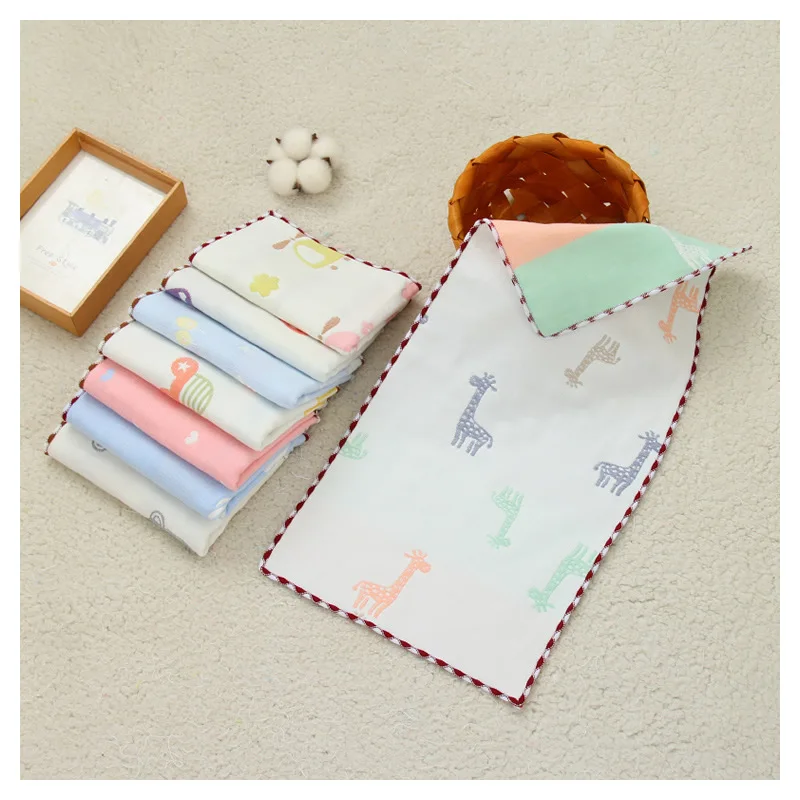 Детское хлопковое шестислойное муслиновое полотенце для лица Марлевое детское