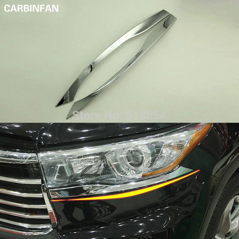 Аксессуары подходят для TOYOTA HIGHLANDER KLUGER хром фара век украшение накладка молдинг бровей Гарнир