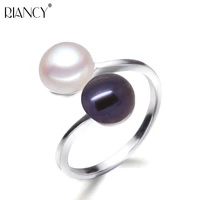 100 natural freshwater adjustable double beads ring creative ring for women 925 silver pearl jewelry decorative gifts