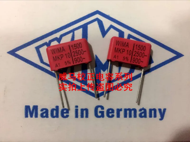 2020 hot sale 10pcs/20pcs German capacitor WIMA MKP10 1500pF 2500V 152 film capacitor P: 15mm Audio capacitor free shipping