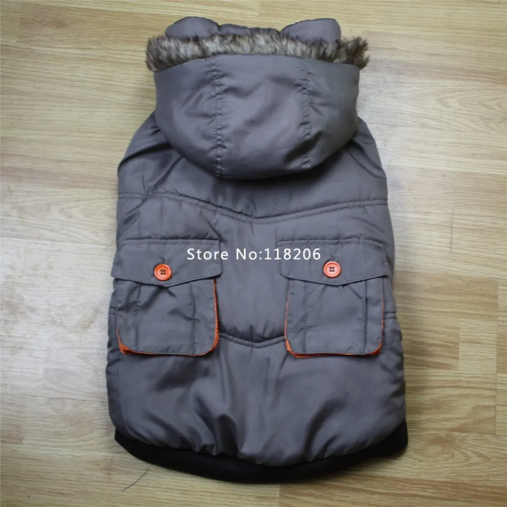 Brown Одежда для собак зимняя одежда собачий костюм хлопок Зима Весна s m l X теплая шапка - Цвет: Brown