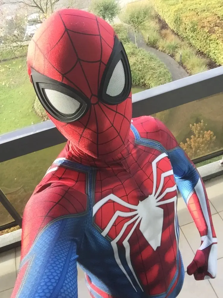 Высокое качество PS4 INSOMNIAC костюм Человека паука 3D принт спандекс игры из