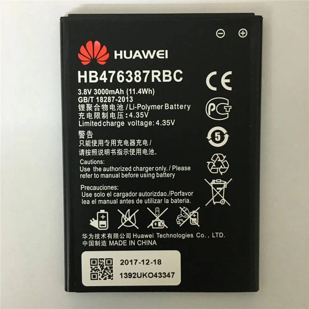 Оригинал для Huawei HB476387RBC литий ионный аккумулятор телефона Honor 3X G750 B199 3000