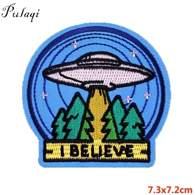 PE2541CT Pulaqi Парк Юрского периода нашивки в виде животных инопланетянин пространство странные вещи в стиле панк Аппликации железа на патчи для одежды пальто Parch H - Цвет: PE2541CT