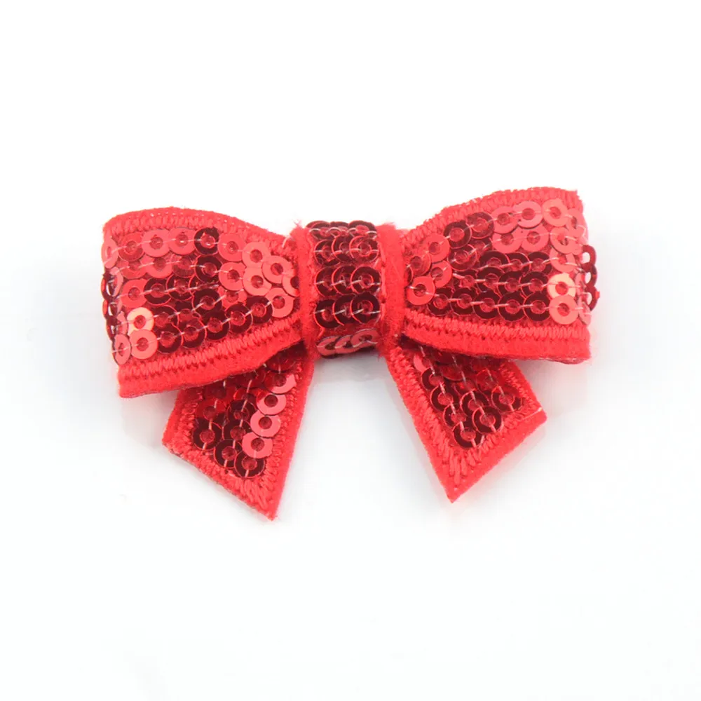 60 шт./лот 4 5 см мини волосы блесток бант вышивка флэш блёстки галстук бабочка