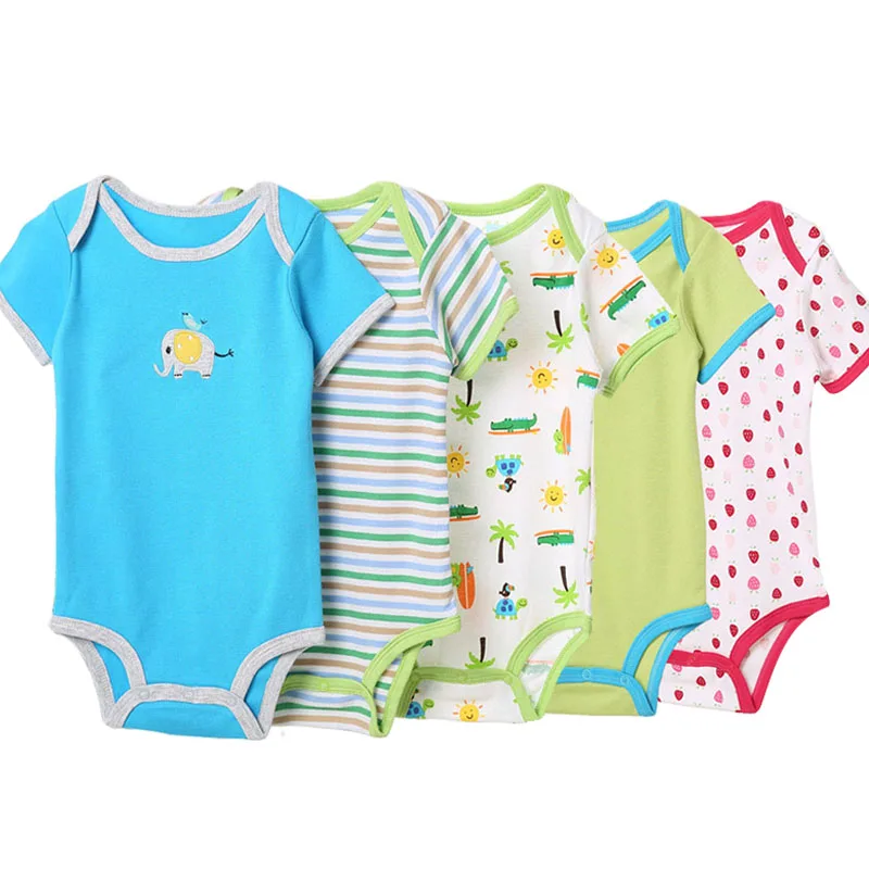 5 шт. детский хлопковый комбинезон с коротким рукавом 3 24 м|baby bodysuits|infant bodysuitbodysuits