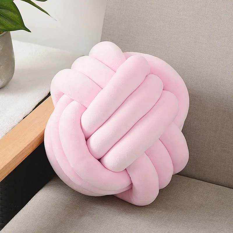 pink Мягкая подушка с узелком в скандинавском стиле, подушка для детской комнаты, игрушка для домашнего декора, подушка на спинку стула, подушка для фотосъемки новорожденных - Цвет: pink