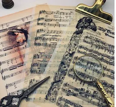 2 3 шт DIY наклейки базовый фон Старая книга Страницы музыка и бумажные наклейки для скрапбукинга DIY альбом счастливый план рукоделия украшения - Цвет: 2