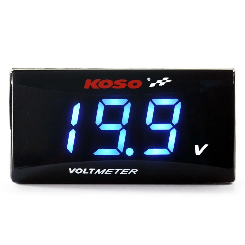 Мотоцикл KOSO DC12V Цифровой вольтметр Для Honda Kawasaki er6n Suzuki Yamaha NVX NMAX XMAX 300 MOTO светодиодный датчик панели сигнализации - Цвет: Voltmeter-Blue