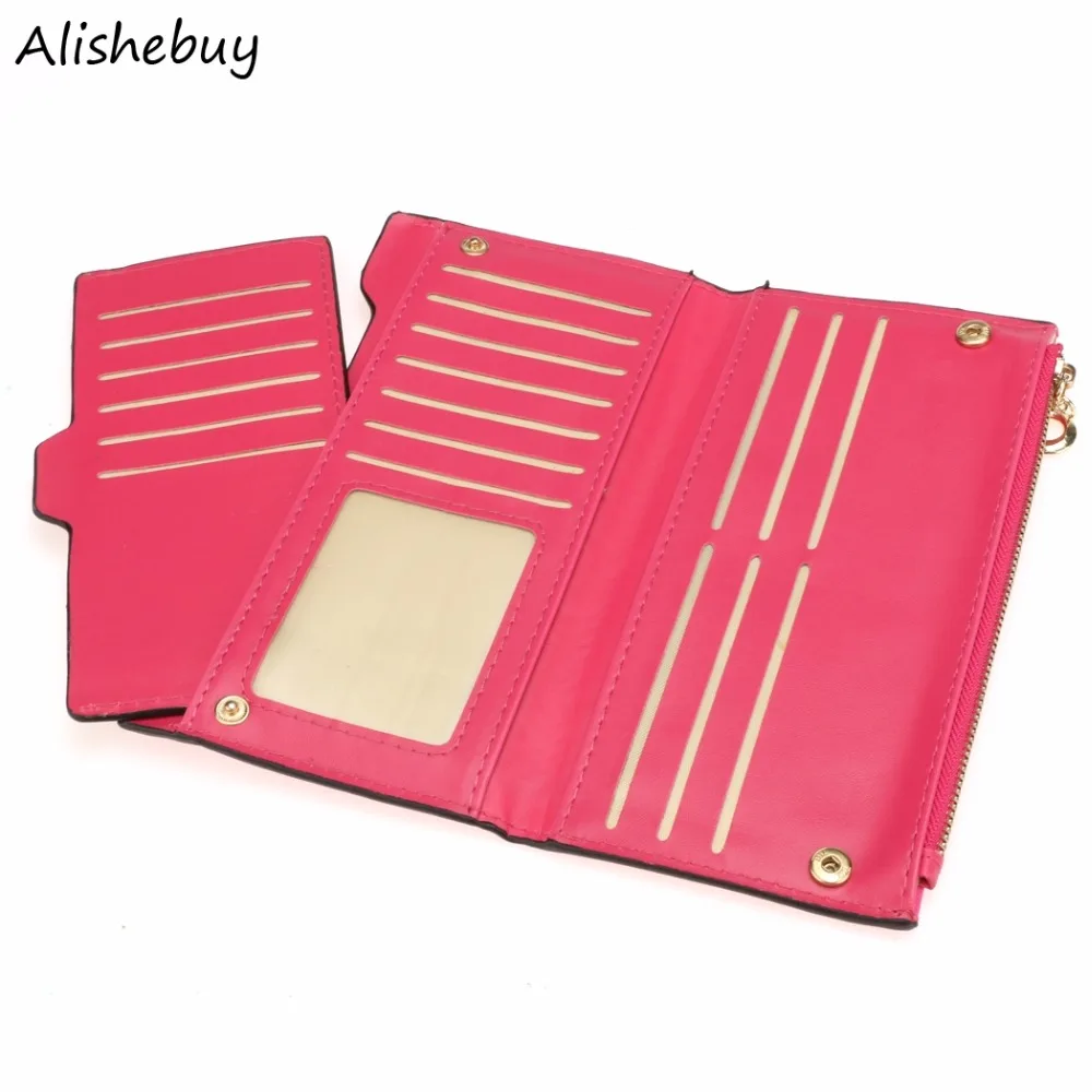 Women Purse Bow Knot Leather Wallets Candy Color Long Wallet PU Thin Card Holders Party Work Female Cute SV001309 | Багаж и сумки
