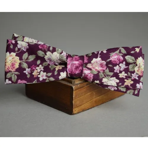 Фиолетовый цветочный галстук-бабочка галстук для шафера Свадебный тонкий