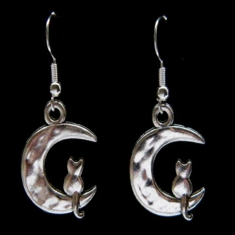Собака следа крылья перо кулон серебряные серьги цинковые ювелирные изделия из