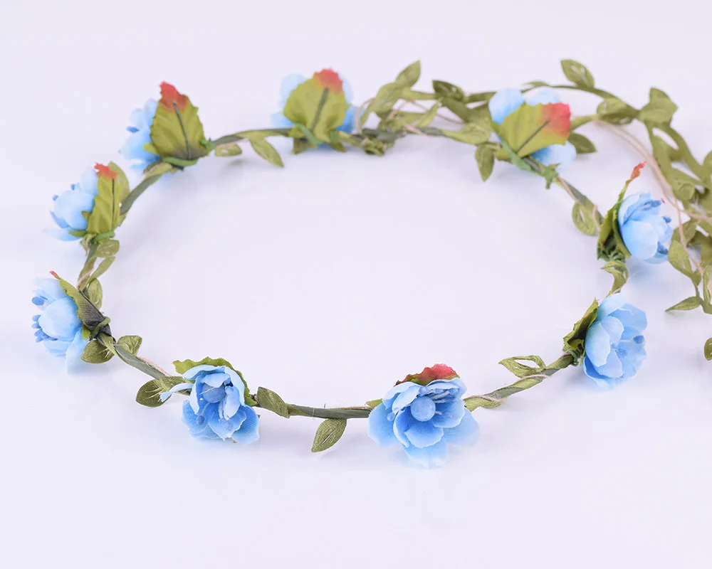 CXADDITIONS льняная Роза красный лесной венок для волос Свадебная Цветочная корона