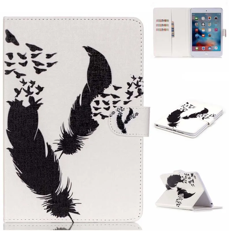 Ультратонкий чехол книжка из искусственной кожи с изображением бабочек и цветов