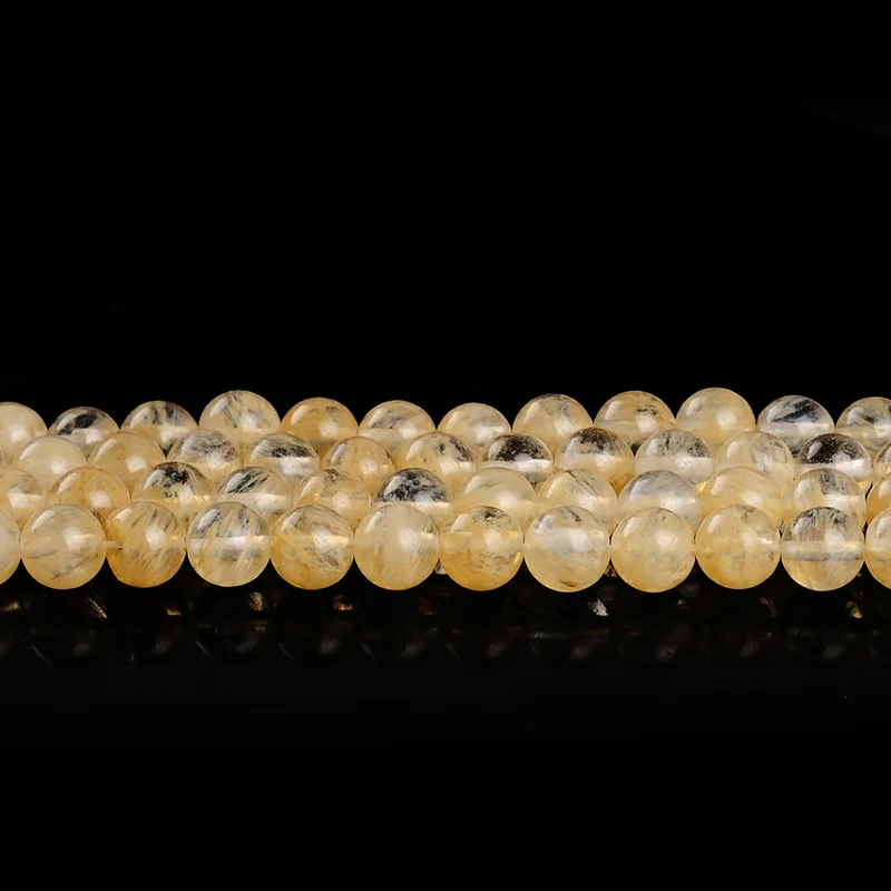 Высокое качество натуральный камень желтый арбуз круглые свободные шарики 15
