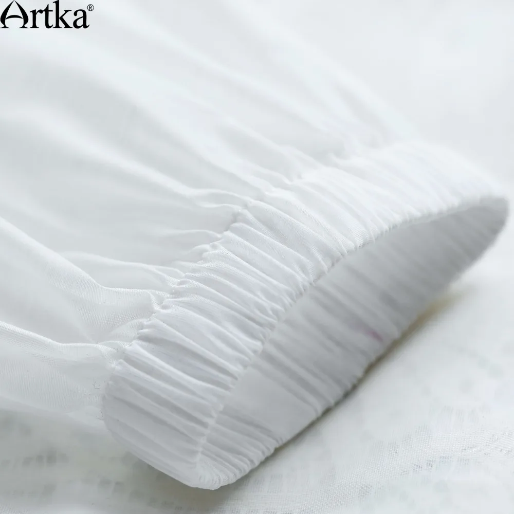 ARTKA Женская Осенняя Новая мода белое кружевное короткое пальто с круглым вырезом