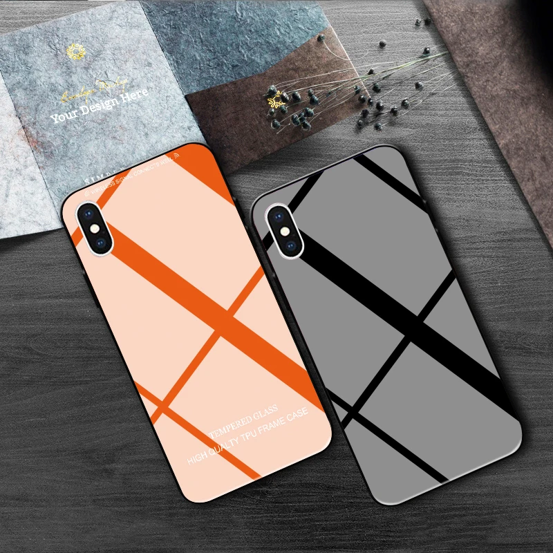 Роскошный закаленное стекло чехол для телефона s iPhone 8 7 6 6S Plus 5 5S X XS MAX XR Модный samsung