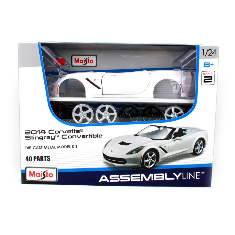Maisto 1:24 Chevrolet Corvette скат-трансформер Сборка DIY литая под давлением модель автомобиля игрушка Новинка в коробке 39271