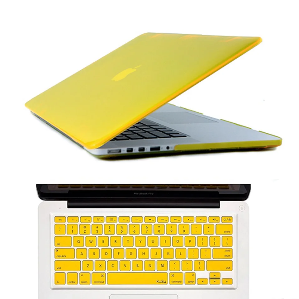 Цвет: желтый Кристально чистый жесткий чехол для MacBook Pro Air 11, 12, 13, 15 дюймов(модель: A1278, версия раннего 2012/2011/2010/2009/2008 - Цвет: Цвет: желтый